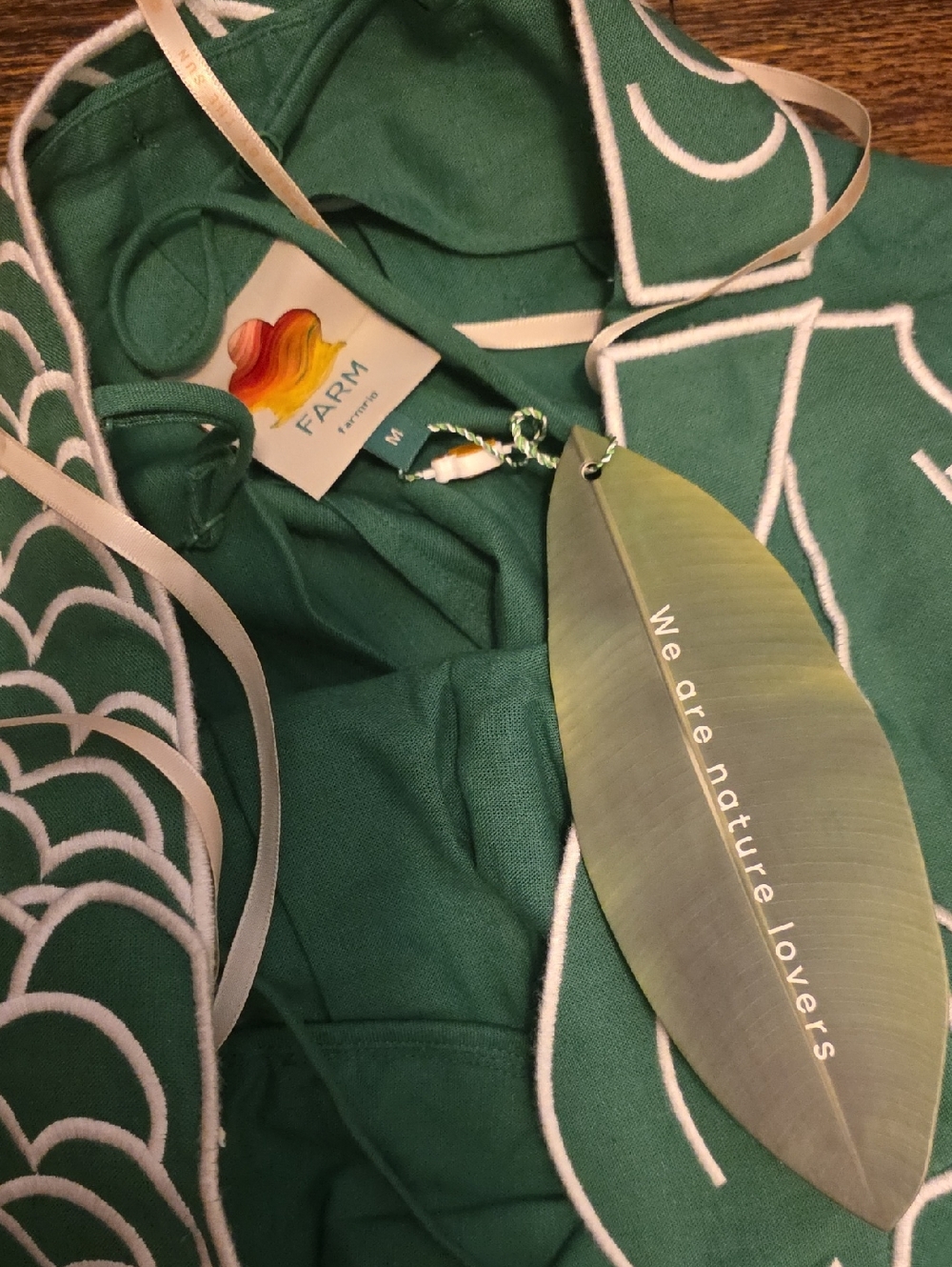 Farm Rio Linen Green Fish Top Maxidress - Picture 8 of 8